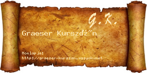 Graeser Kurszán névjegykártya